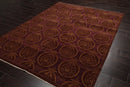 6x9 Aubergine Hand Knotted Tibetan 100% Wool Michaelian & Kohlberg Transitional Oriental Area Rug