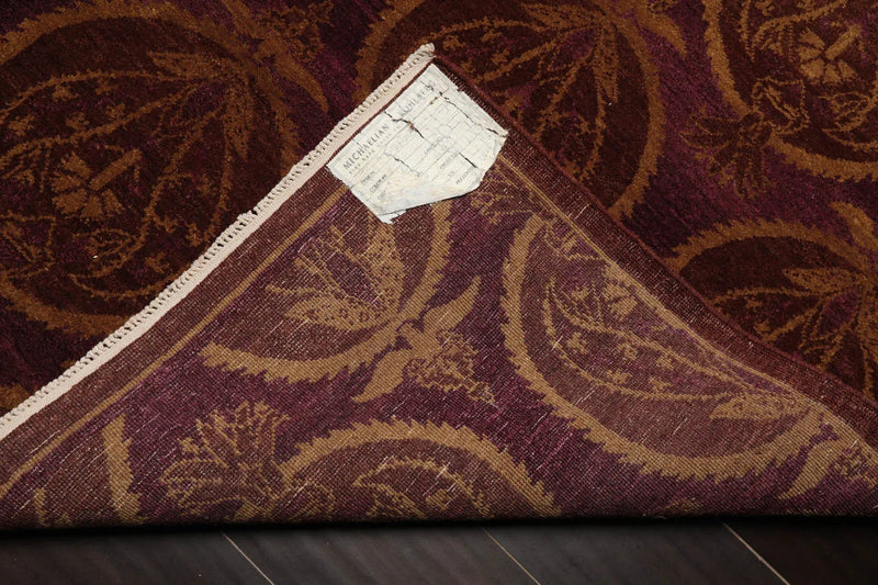 6x9 Aubergine Hand Knotted Tibetan 100% Wool Michaelian & Kohlberg Transitional Oriental Area Rug