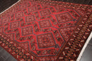 6'7" x 9'9" Hand Knotted 100% Wool Yalameh Traditional Oriental Area Rug Red