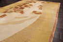 6x9 Beige Hand Knotted Tibetan Wool and Silk Michaelin Kohlberg Modern & Contemporary Oriental Area Rug