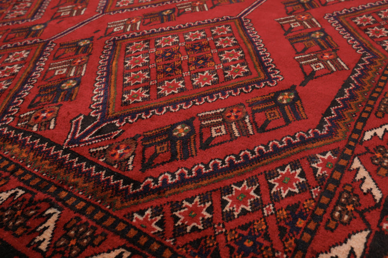 6'7" x 9'9" Hand Knotted 100% Wool Yalameh Traditional Oriental Area Rug Red