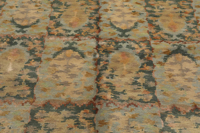 6x9 Aqua Hand Knotted Tibetan 100% Wool Tibetan Traditional Oriental Area Rug