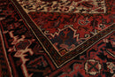 5'1" x 6'6" Hand Knotted Wool Herizz Vegetable Dyes Oriental Area Rug Ivory Red