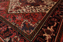 5'1" x 6'6" Hand Knotted Wool Herizz Vegetable Dyes Oriental Area Rug Ivory Red