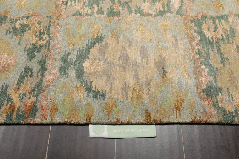 6x9 Aqua Hand Knotted Tibetan 100% Wool Tibetan Traditional Oriental Area Rug