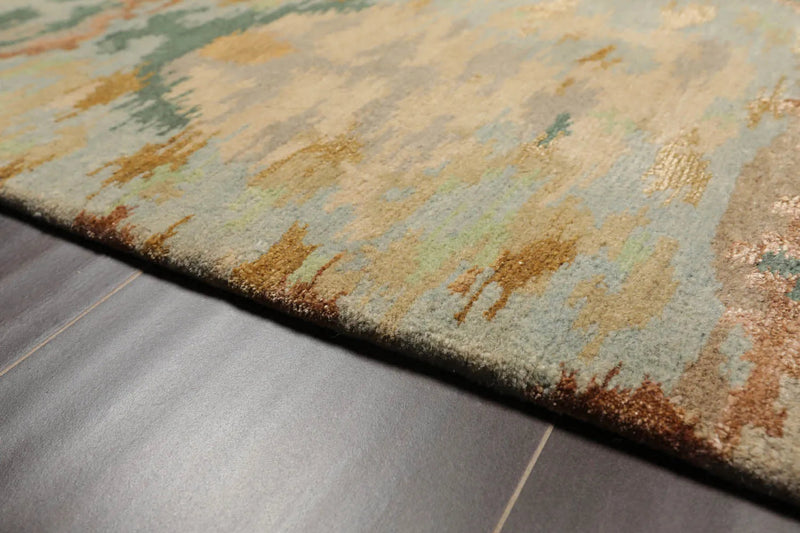 6x9 Aqua Hand Knotted Tibetan 100% Wool Tibetan Traditional Oriental Area Rug