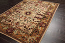 5x7 Beige, Tan Hand Knotted Tibetan 100% Wool Traditional Oriental Area Rug