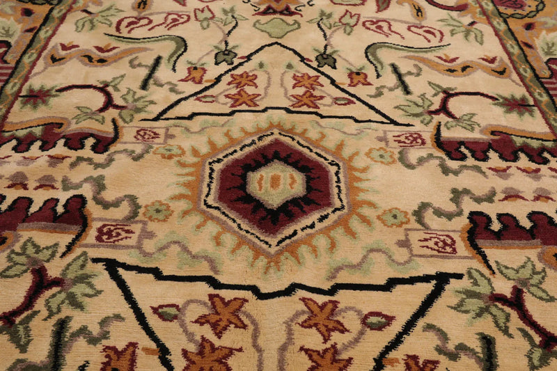 5x7 Beige, Tan Hand Knotted Tibetan 100% Wool Traditional Oriental Area Rug