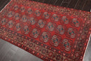 3'9" x 6'8" Hand Knotted Antique 100% Wool Zanjan Oriental Area Rug Red