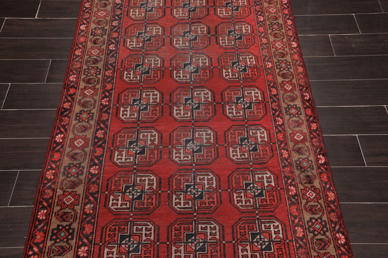 3'9" x 6'8" Hand Knotted Antique 100% Wool Zanjan Oriental Area Rug Red