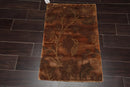 2' x 3' Hand Knotted Wool & Silk Transitional Tibetan Oriental Area Rug Brown