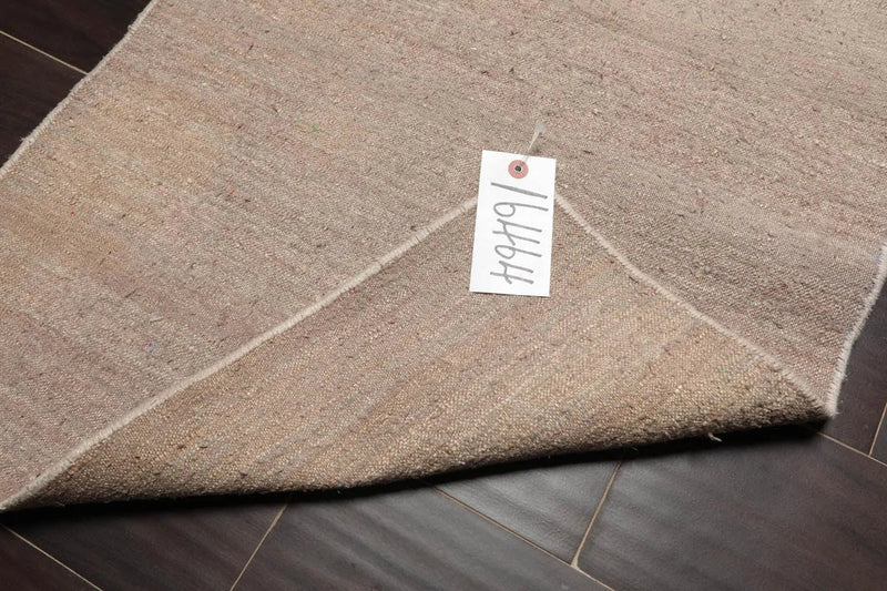 2' x 3' Hand Woven Silk Modern Flatweave Kilim Oriental Area Rug Taupe
