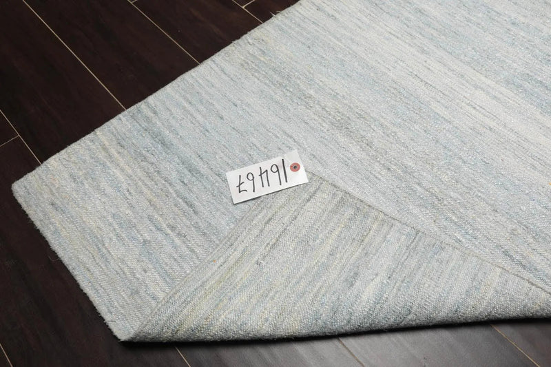 2' x 3' Hand Woven 100% Silk Modern Flatweave Kilim Oriental Area Rug Blue