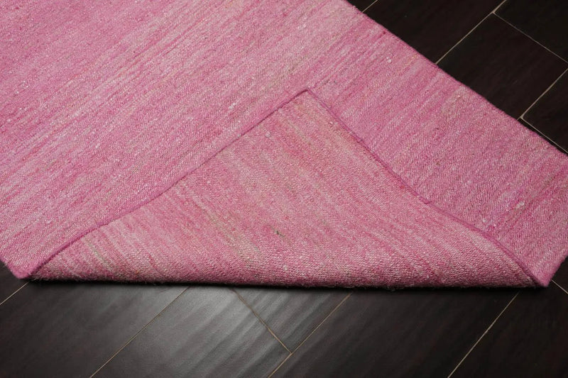 2' x 3' Hand Woven 100% Silk Modern Flatweave Kilim Oriental Area Rug Pink