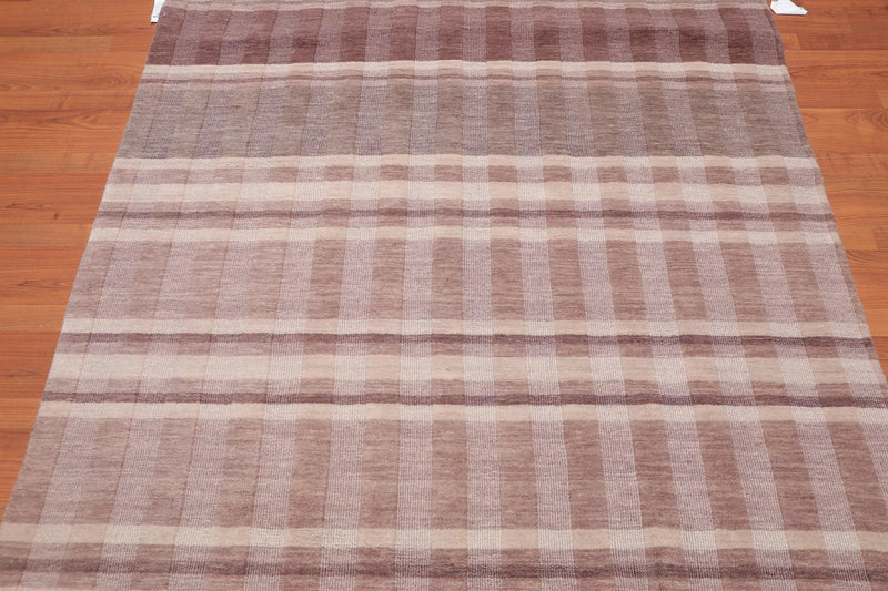 5' x 7' Handmade Contemporary100% Wool Loop & Cut Pile Area Rug Beige