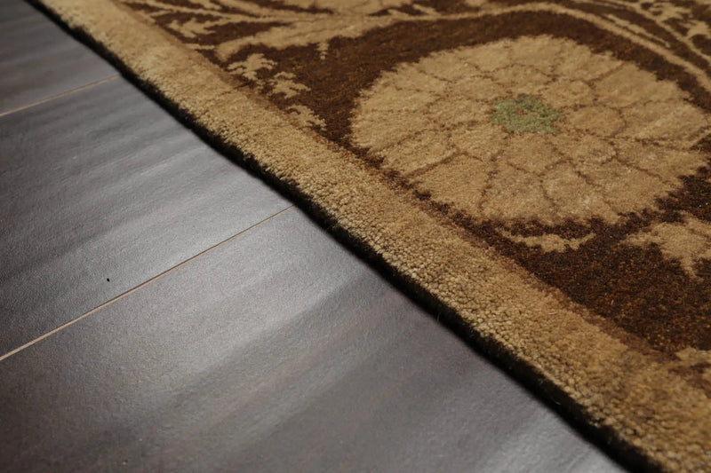 5x7 Brown,Moss Hand Knotted Tibetan 100% Wool Michaelian & Kohlberg Modern & Contemporary Oriental Area Rug