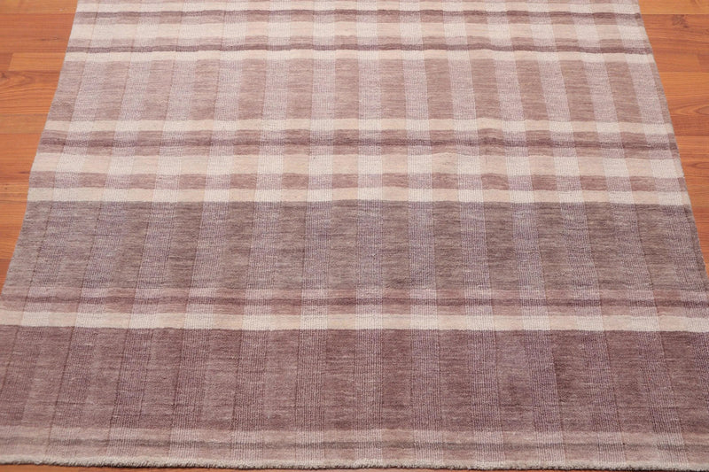 5' x 7' Handmade Contemporary100% Wool Loop & Cut Pile Area Rug Beige