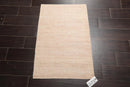 2' x 3' Hand Woven Silk Modern Flatweave Kilim Oriental Area Rug Light Peach