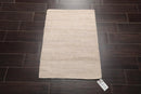 2' x 3' Hand Woven 100% Silk Modern Flatweave Kilim Oriental Area Rug Beige