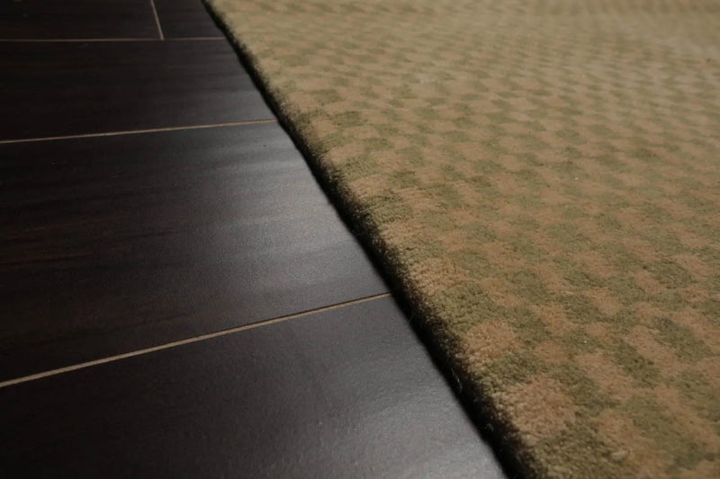 4x6 Beige,Sage Hand Knotted Tibetan 100% Wool Michaelian & Kohlberg Modern & Contemporary Oriental Area Rug