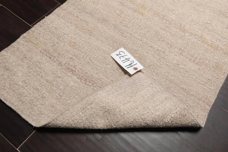 2' x 3' Hand Woven 100% Silk Modern Flatweave Kilim Oriental Area Rug Beige