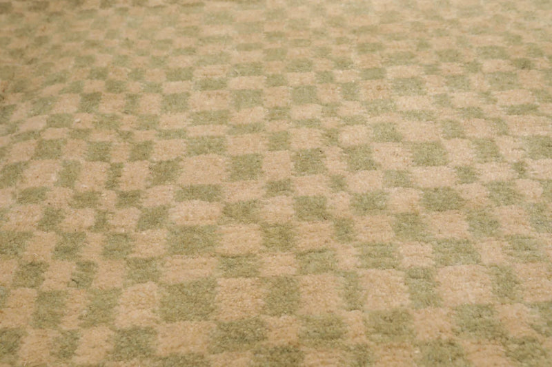 4x6 Beige,Sage Hand Knotted Tibetan 100% Wool Michaelian & Kohlberg Modern & Contemporary Oriental Area Rug