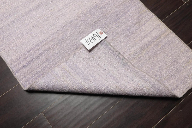 2' x 3' Hand Woven Silk Modern Flatweave Kilim Oriental Area Rug Lavender