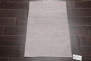 2' x 3' Hand Woven 100% Silk Modern Flatweave Kilim Oriental Area Rug Gray