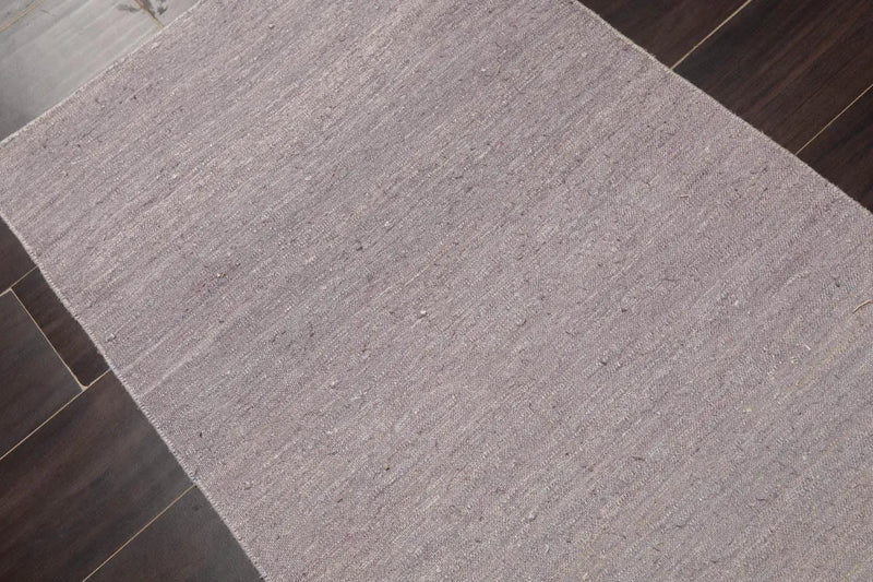 2' x 3' Hand Woven 100% Silk Modern Flatweave Kilim Oriental Area Rug Gray