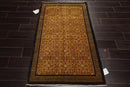 3x5 Gold, Charcoal Hand Knotted Tibetan 100% Wool Michaelian & Kohlberg Traditional Oriental Area Rug