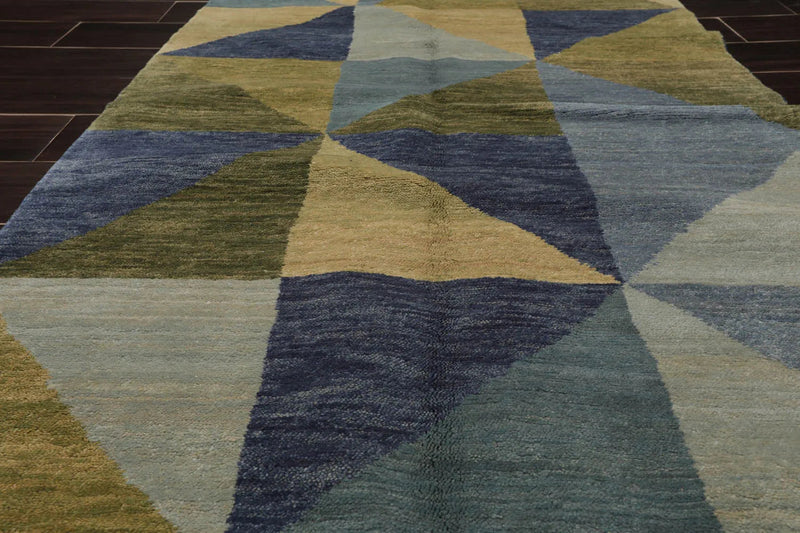 3x5 Blue, Green Hand Knotted Tibetan 100% Wool Michaelian & Kohlberg Traditional Oriental Area Rug