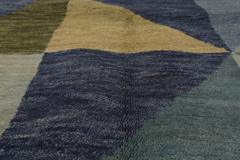 3x5 Blue, Green Hand Knotted Tibetan 100% Wool Michaelian & Kohlberg Traditional Oriental Area Rug