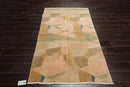 4x6 Beige, Mint Hand Knotted Tibetan 100% Wool Michaelian & Kohlberg Modern & Contemporary Oriental Area Rug