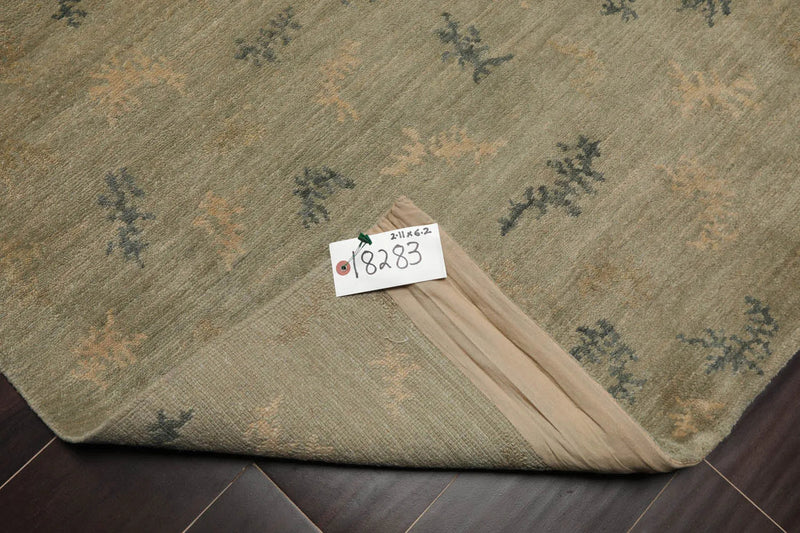 3x5 Moss, Beige Hand Knotted Tibetan 100% Wool Michaelian & Kohlberg Swiss Wash Modern Oriental Area Rug