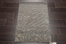 2' x 3' Hand Knotted Wool & Silk Modern Tibetan Oriental Area Rug Gray