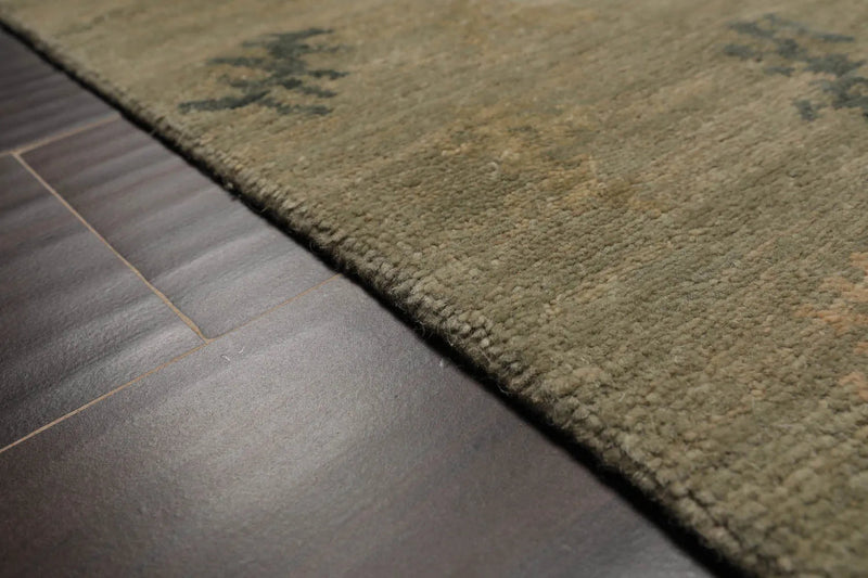 3x5 Moss, Beige Hand Knotted Tibetan 100% Wool Michaelian & Kohlberg Swiss Wash Modern Oriental Area Rug