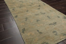 3x5 Moss, Beige Hand Knotted Tibetan 100% Wool Michaelian & Kohlberg Swiss Wash Modern Oriental Area Rug