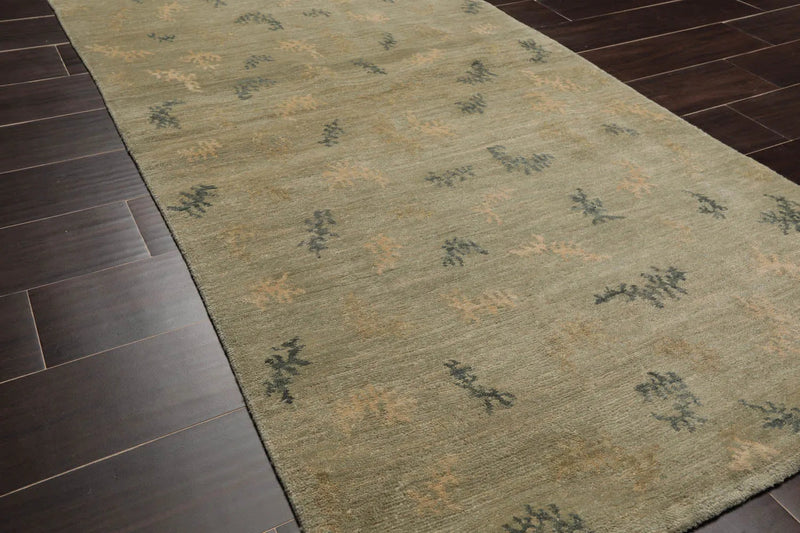 3x5 Moss, Beige Hand Knotted Tibetan 100% Wool Michaelian & Kohlberg Swiss Wash Modern Oriental Area Rug