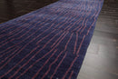 3'2''x10'2'' Runner Blue, Lavander Hand Knotted Tibetan 100% Wool Michaelian & Kohlberg Modern Oriental Area Rug