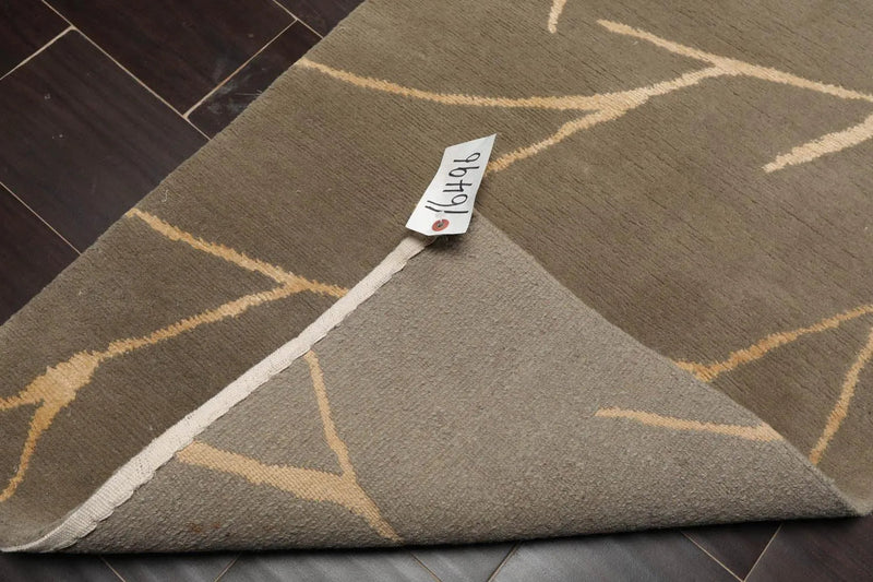 2' x 3' Hand Knotted Wool & Silk Transitional Tibetan Oriental Area Rug Gray