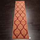 2'11'' x 11'10'' Runner Rust,Peach Hand Knotted Tibetan 100% Wool Michaelian & Kohlberg Transitional Oriental Area Rug