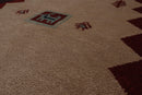 4'1" x 6'1" Hand Knotted Wool thick pile Gabbeh Area Rug Traditional Beige