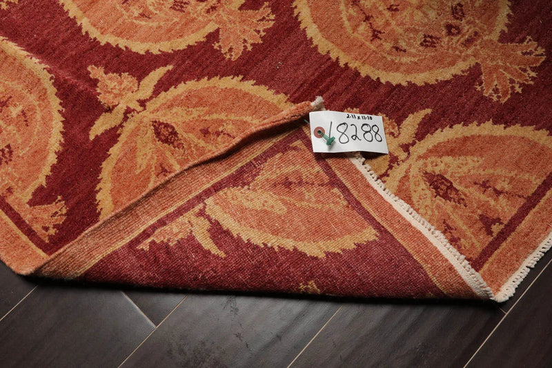 2'11'' x 11'10'' Runner Rust,Peach Hand Knotted Tibetan 100% Wool Michaelian & Kohlberg Transitional Oriental Area Rug