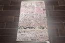 2' x 3' Hand Knotted Wool & Silk Transitional Tibetan Oriental Area Rug Gray