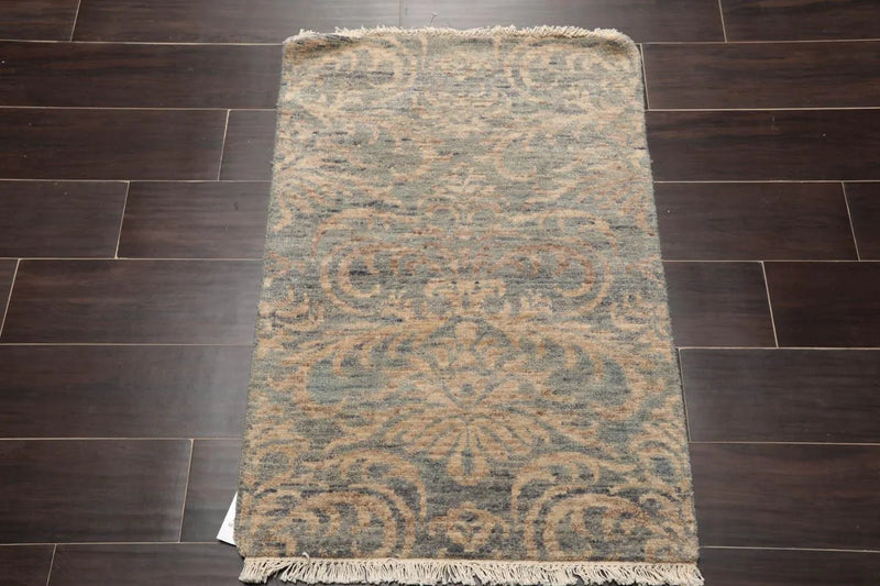 2' x 3' Hand Knotted 100% Wool Modern Tibetan Oriental Area Rug Blue