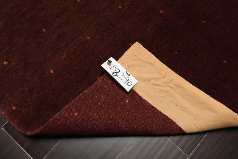 4x6 Chocolate,Orange Hand Knotted Tibetan 100% Wool Michaelian & Kohlberg Contemporary Oriental Area Rug