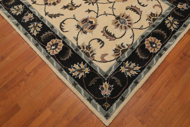 5' x 8' Handmade 100% Wool Traditional Oriental Area rug Ivory