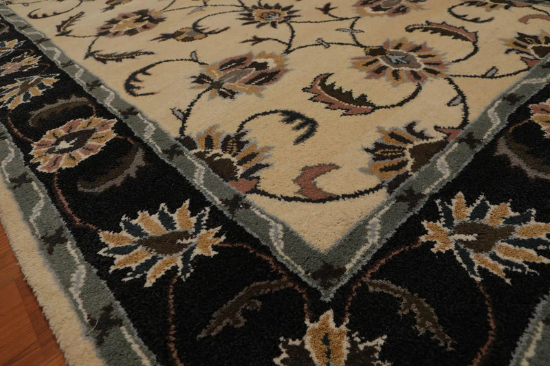 5' x 8' Handmade 100% Wool Traditional Oriental Area rug Ivory