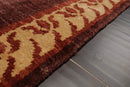 3'2''x13'9'' Runner Rust, Beige Hand Knotted Tibetan 100% Wool Michaelian & Kohlberg Modern & Contemporary Oriental Area Rug