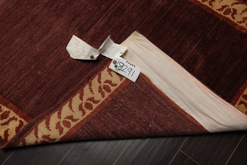 3'2''x13'9'' Runner Rust, Beige Hand Knotted Tibetan 100% Wool Michaelian & Kohlberg Modern & Contemporary Oriental Area Rug